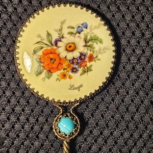 Vintage Hand Mirror With Metal Frame